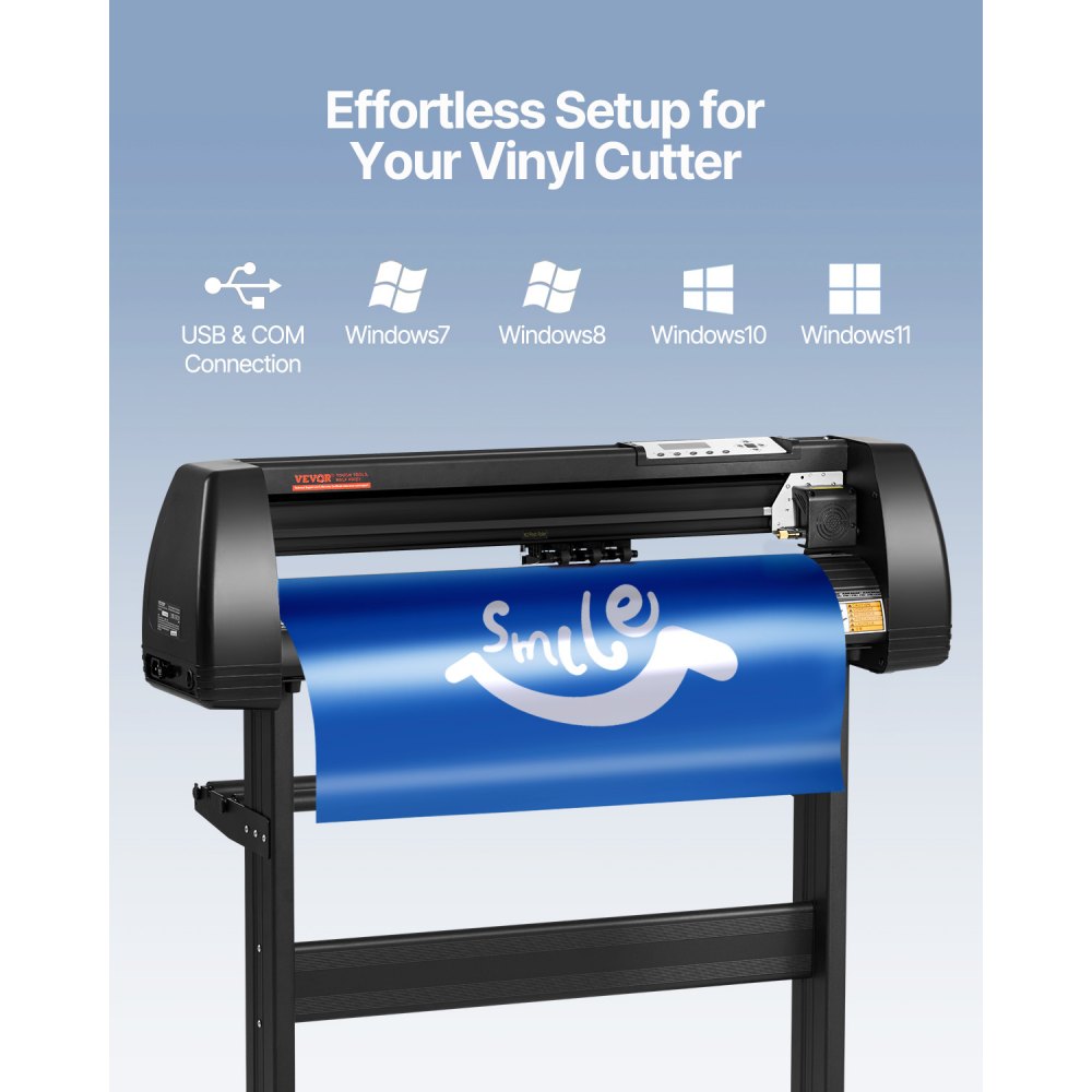 VEVOR Vinyl Cutter Machine, 28inch Vinyl Plotter, LCD Display Plotter Cutter, Adjustable Double-Spring Pinch Rollers Sign Cutting Plotter, Plotter with Signmaster Software for Design and Cut 