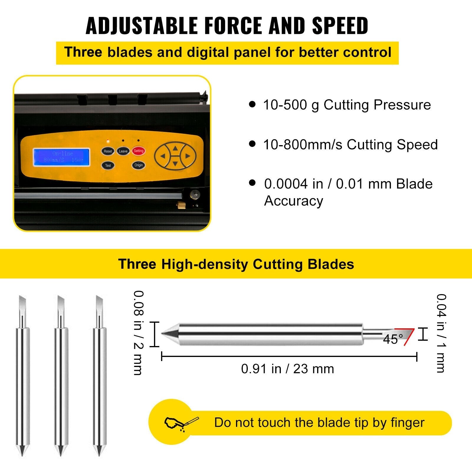VEVOR Vinyl Cutter Machine, Upgraded 28 Inch Paper Feed Cutting Plotter Bundle, Adjustable Force & Speed Vinyl Printer with Powerful Stepper Motors, Signmaster Software Compatible with Windows System 