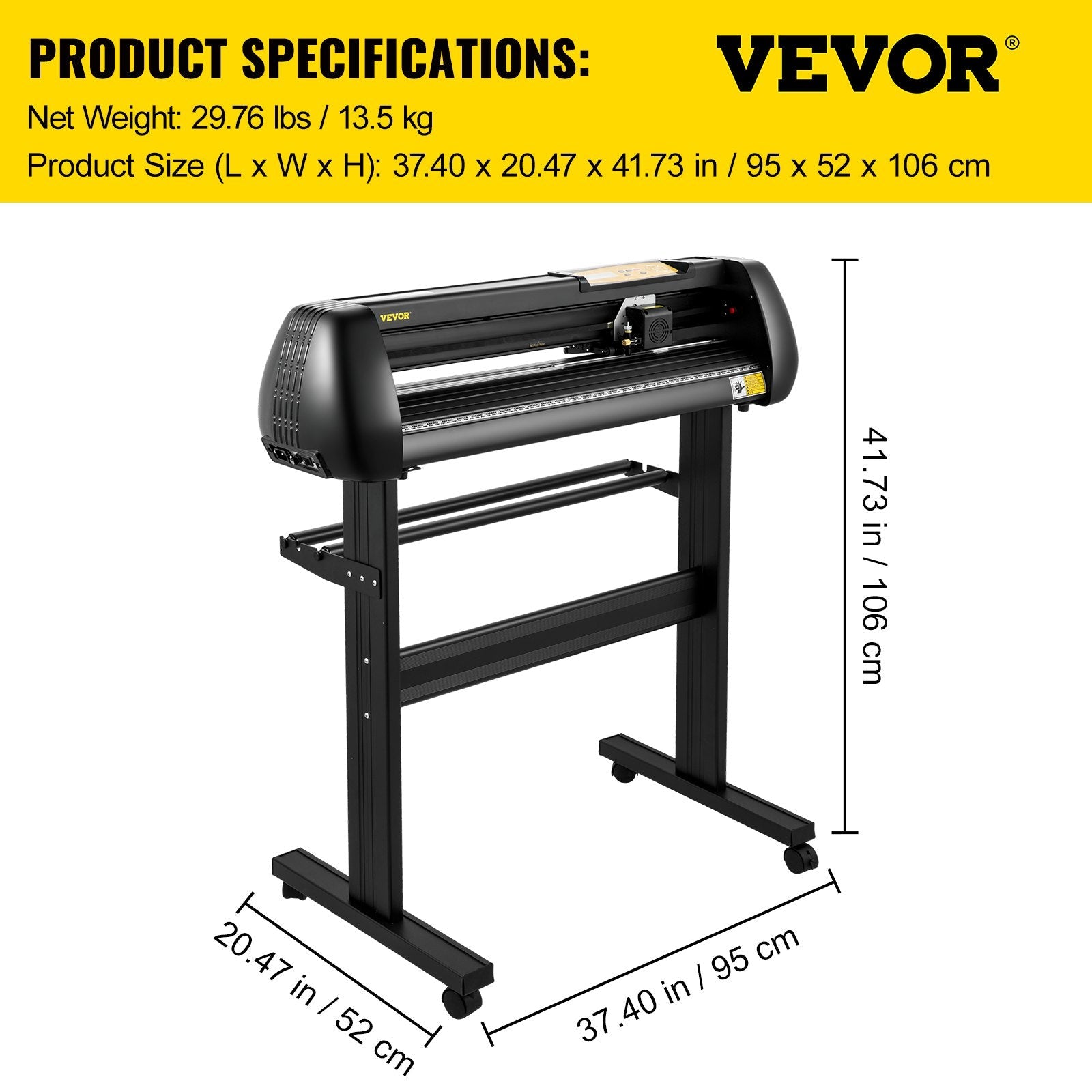 VEVOR Vinyl Cutter Machine, Upgraded 28 Inch Paper Feed Cutting Plotter Bundle, Adjustable Force & Speed Vinyl Printer with Powerful Stepper Motors, Signmaster Software Compatible with Windows System 