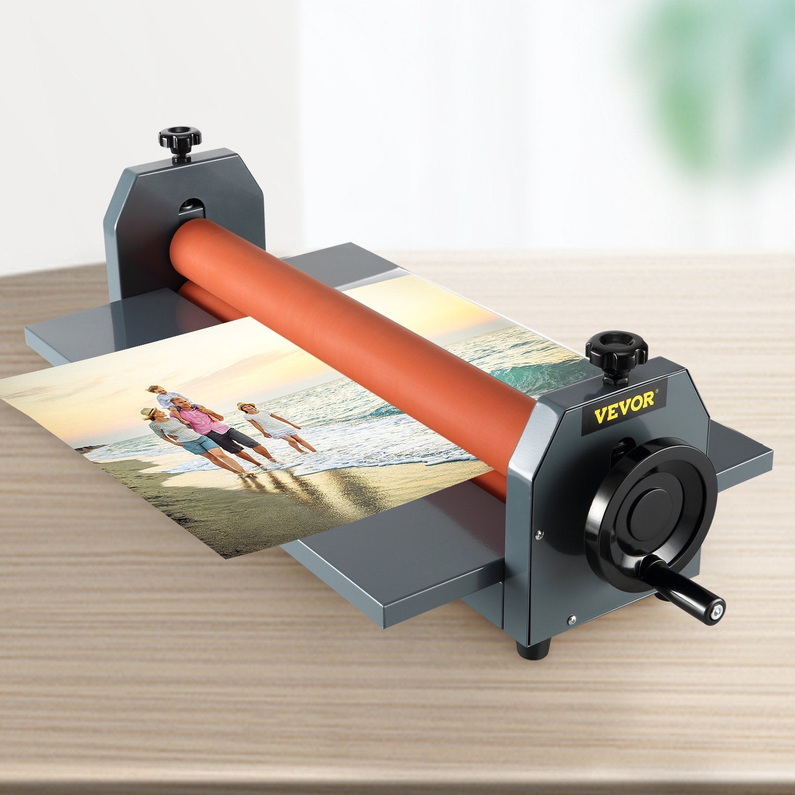 VEVOR 51 Inch Cold Laminator Machine 10mm Manual Vinyl Photo Film Cold laminator Hand Crank Pressure Cold Roll laminator(51Inch) 