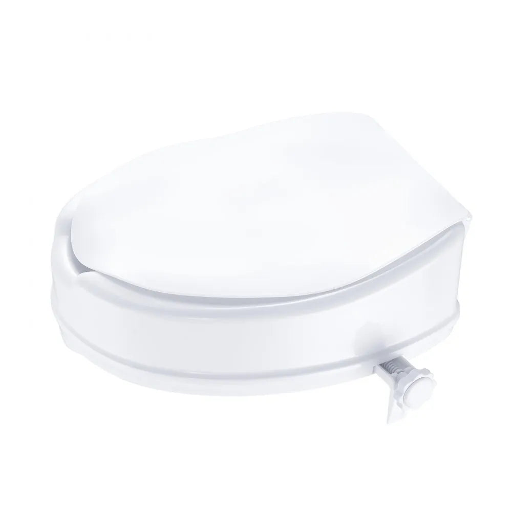 VEVOR Raised Toilet Seat, 4" Height Raised, 300 lbs Weight Capacity, Universal Toilet Seat Riser, Screw Rod Locking, with Toilet Seat, for Elderly, Handicap, Patient, Pregnant, Medical