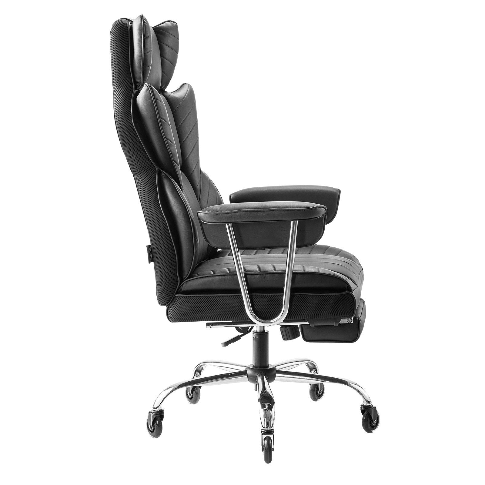 VEVOR Executive Office Chair High Back Chair Footrest & Removable Armrests Black 