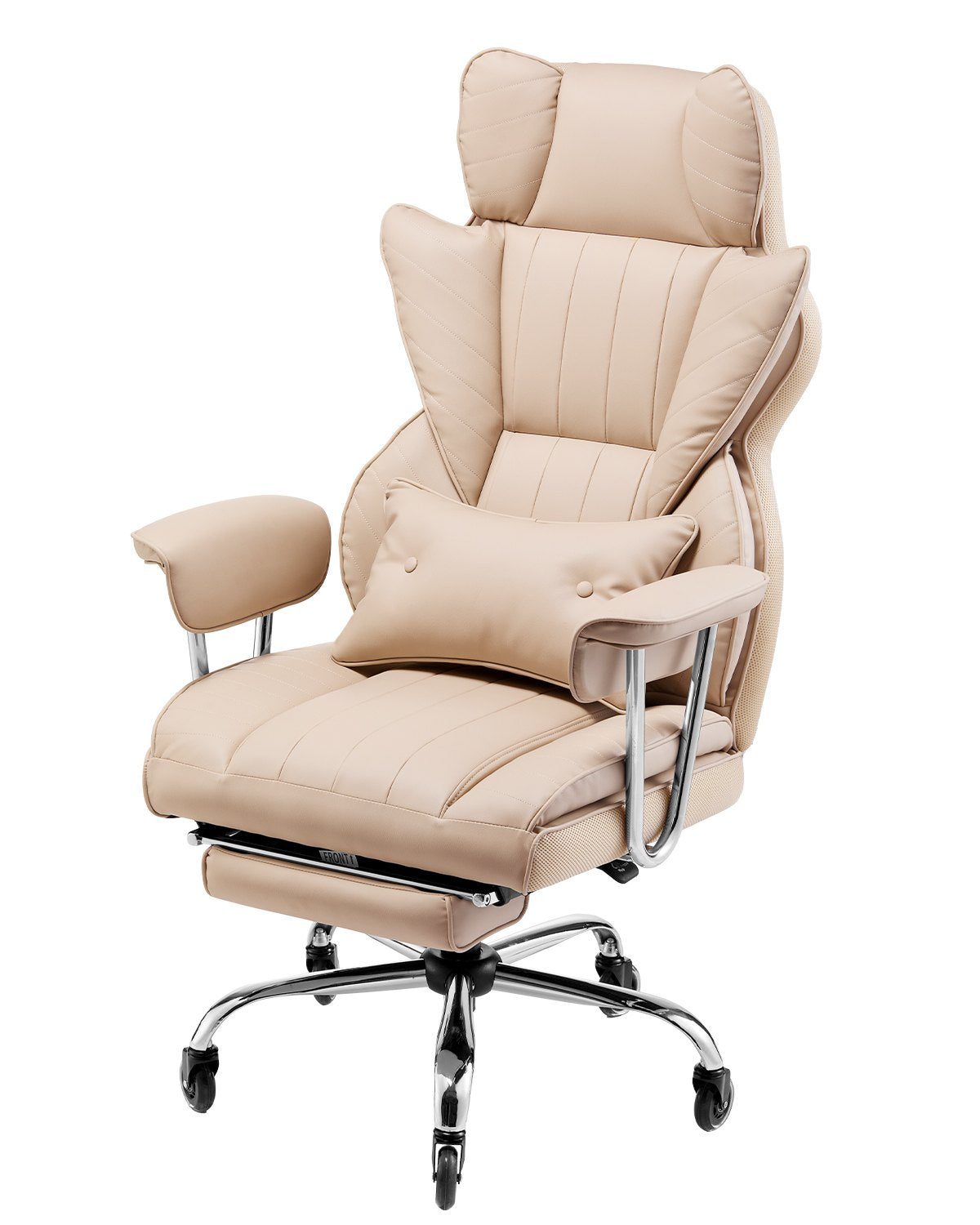 VEVOR Executive Office Chair High Back Chair Footrest & Removable Armrests Brown 