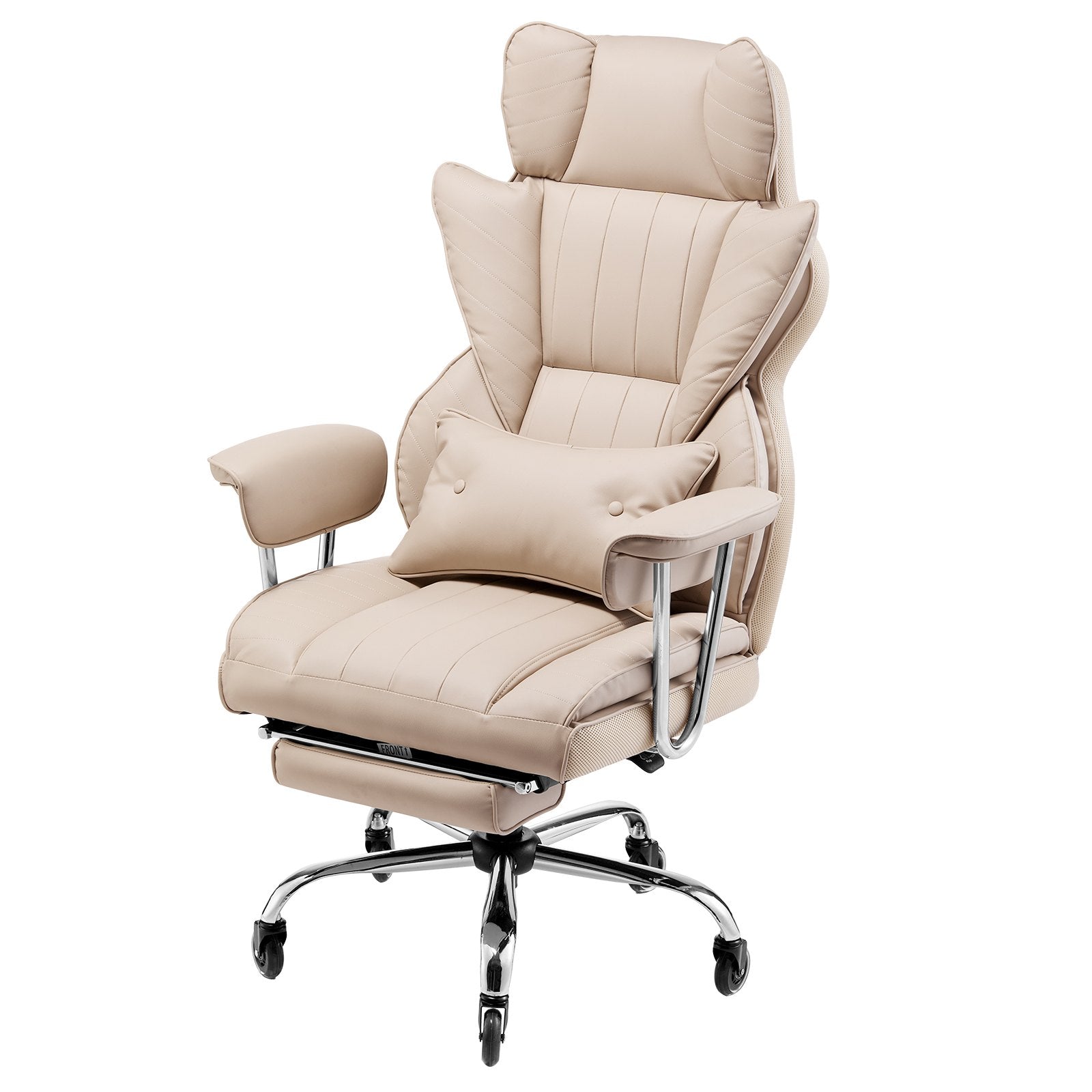 VEVOR Executive Office Chair High Back Chair Footrest & Removable Armrests Brown 