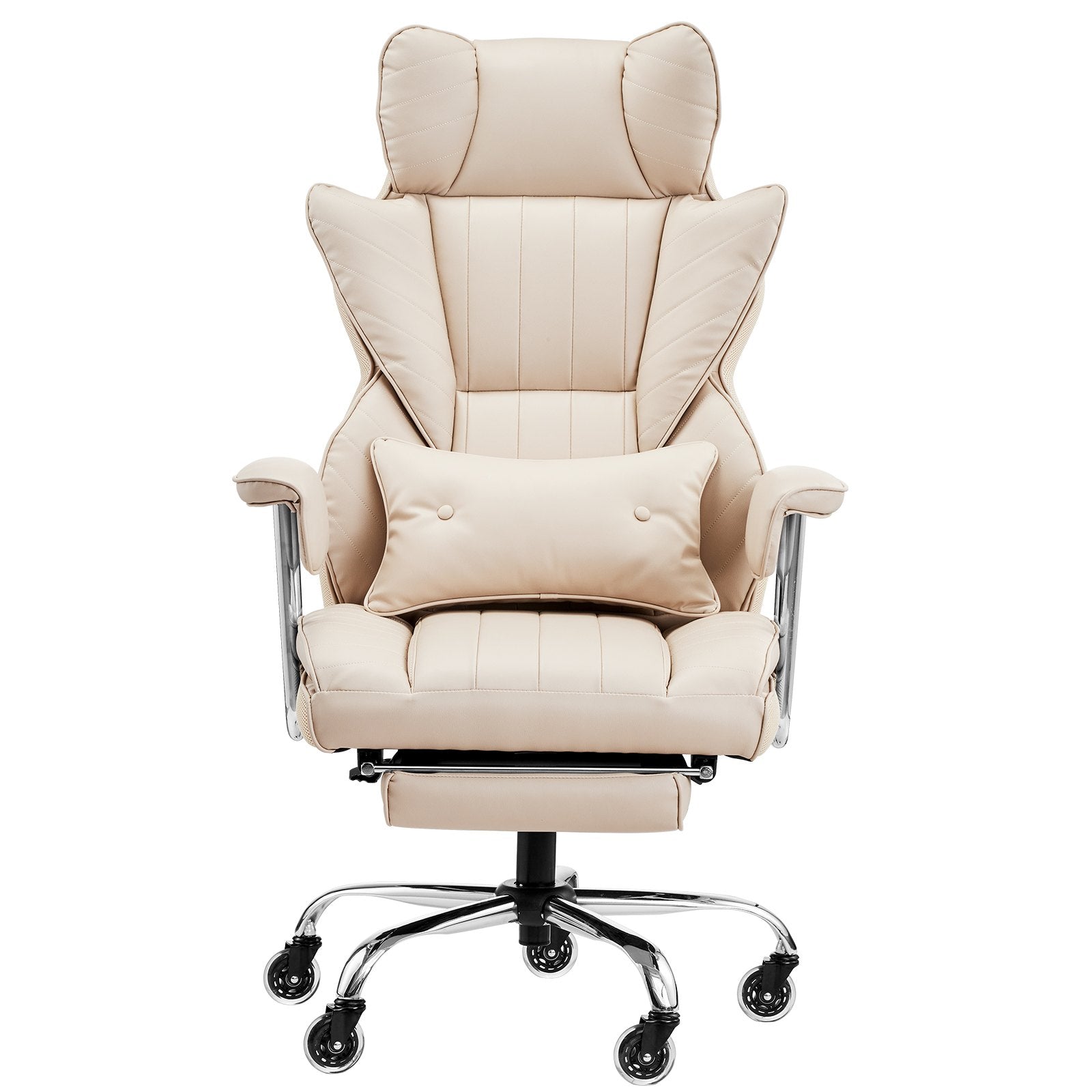 VEVOR Executive Office Chair High Back Chair Footrest & Removable Armrests Brown 