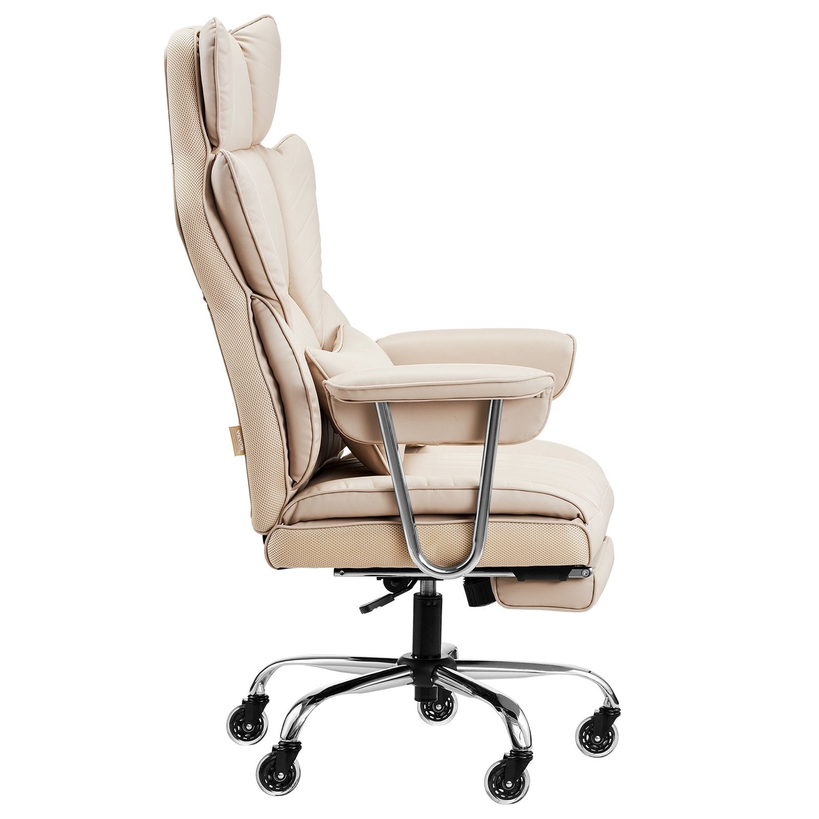 VEVOR Executive Office Chair High Back Chair Footrest & Removable Armrests Brown 