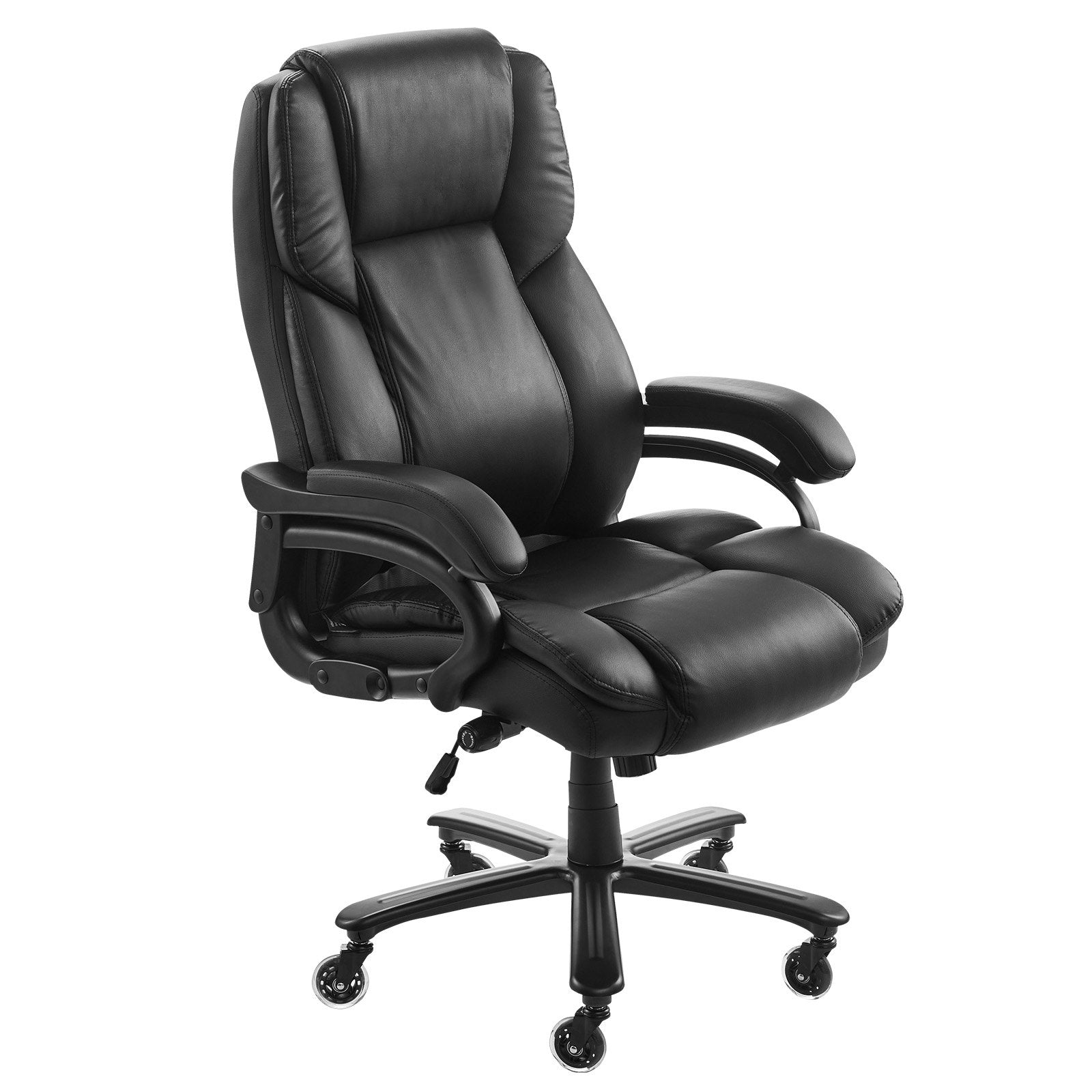 VEVOR Executive Chair High Back Office Chair Knob-Control Lumbar Support Black 