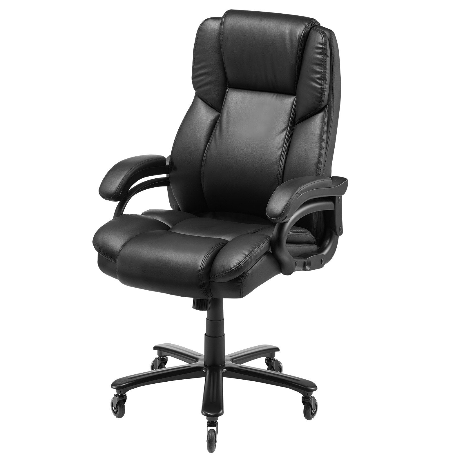 VEVOR Executive Chair High Back Office Chair Knob-Control Lumbar Support Black 