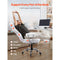 VEVOR Reclining Office Chair with Footrest, Heavy Duty PU Leather Wide Office Chair, Big and Tall Executive Office Chairs with Lumbar Support, Strong Metal Base Quiet Wheels, White