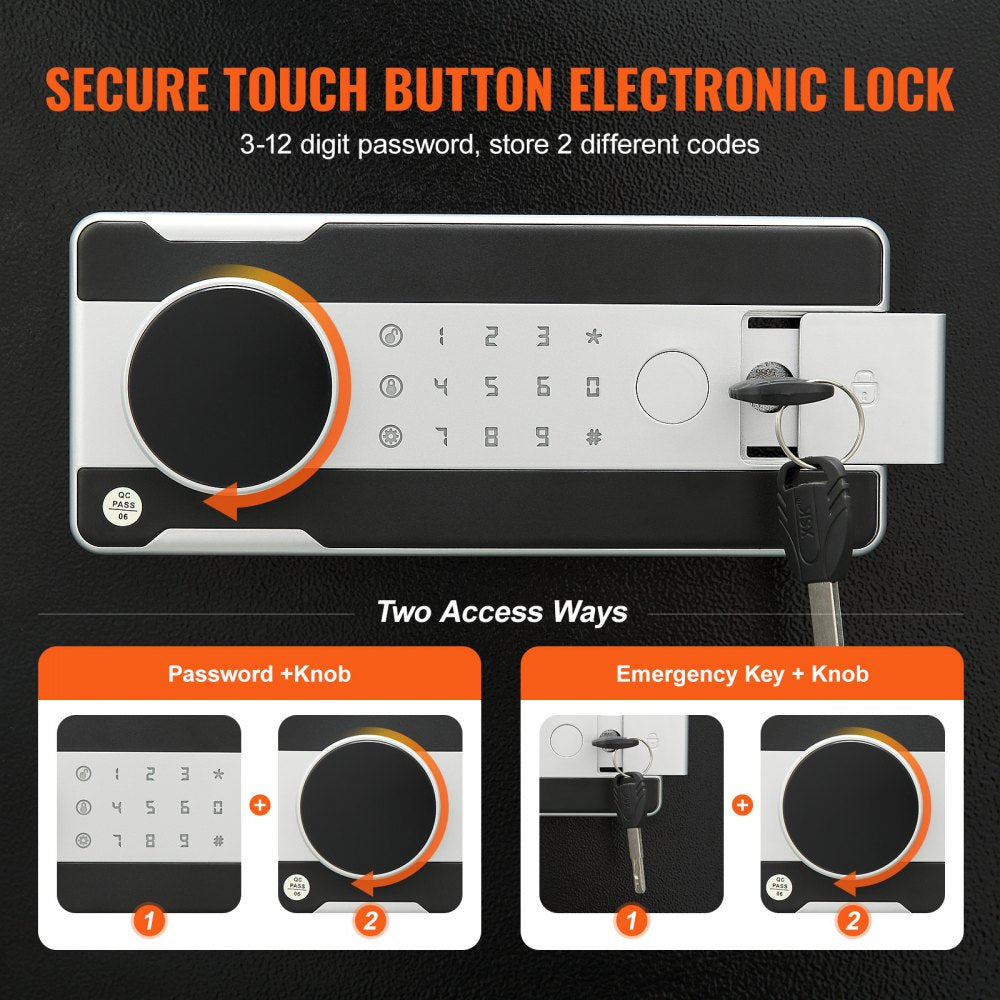 VEVOR 2.5 Cub Depository Safe, Deposit Safe with Drop Slot, Electronic Code Lock and 2 Emergency Keys, 20.27'' x 13.97'' x 13.97'' Business Drop Slot Safe for Cash, Mail in Home, Hotel, Office 