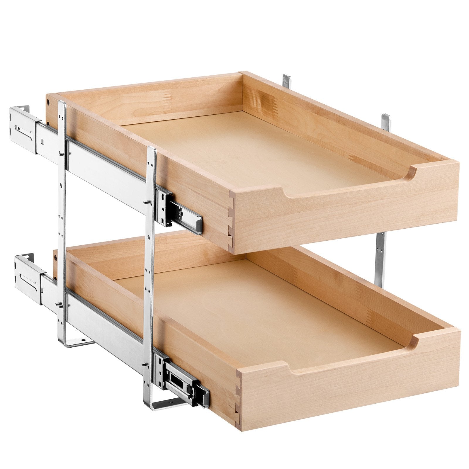 VEVOR 2Tier Pull Out Cabinet Organizer Soft Close Slideout Wood Drawer 14"W x 21"D 