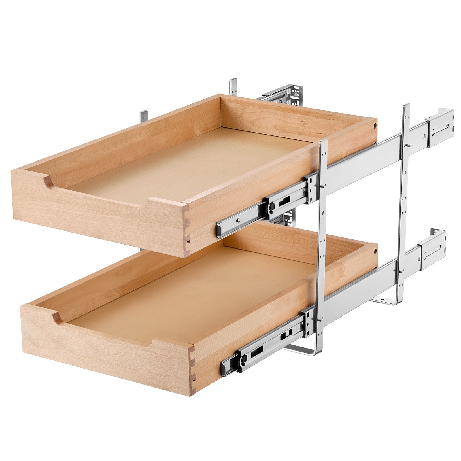 VEVOR 2Tier Pull Out Cabinet Organizer Soft Close Slideout Wood Drawer 14"W x 21"D 