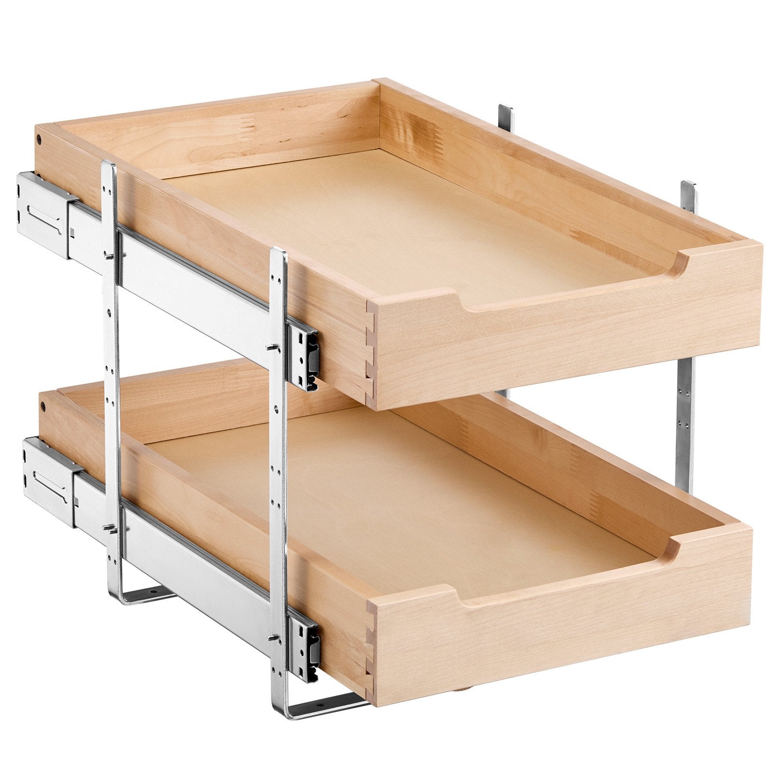 VEVOR 2Tier Pull Out Cabinet Organizer Soft Close Slideout Wood Drawer 14"W x 21"D 