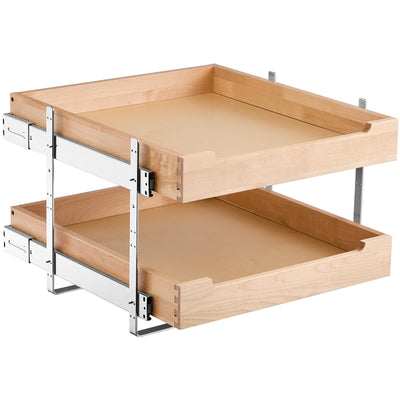 VEVOR 2Tier Pull Out Cabinet Organizer Soft Close Slideout Wood Drawer 17"W x 21"D 