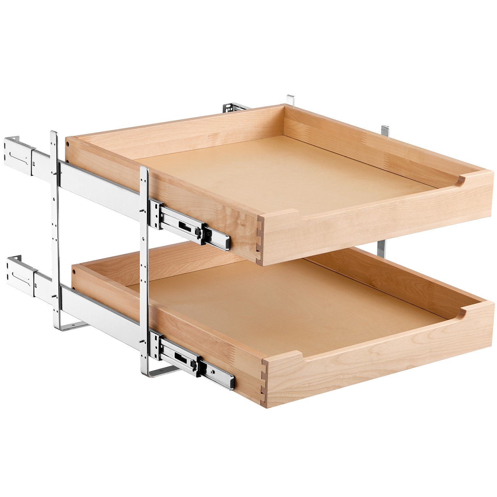 VEVOR 2Tier Pull Out Cabinet Organizer Soft Close Slideout Wood Drawer 17"W x 21"D 