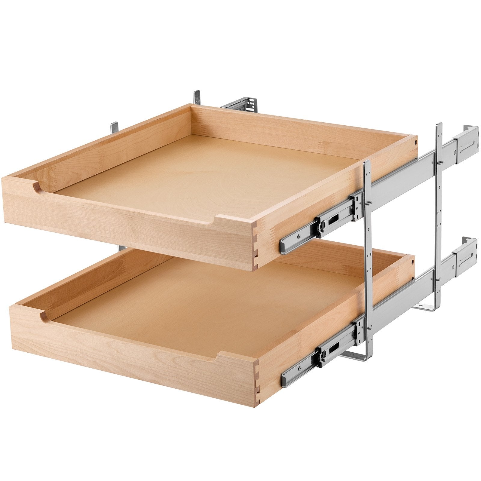 VEVOR 2Tier Pull Out Cabinet Organizer Soft Close Slideout Wood Drawer 17"W x 21"D 