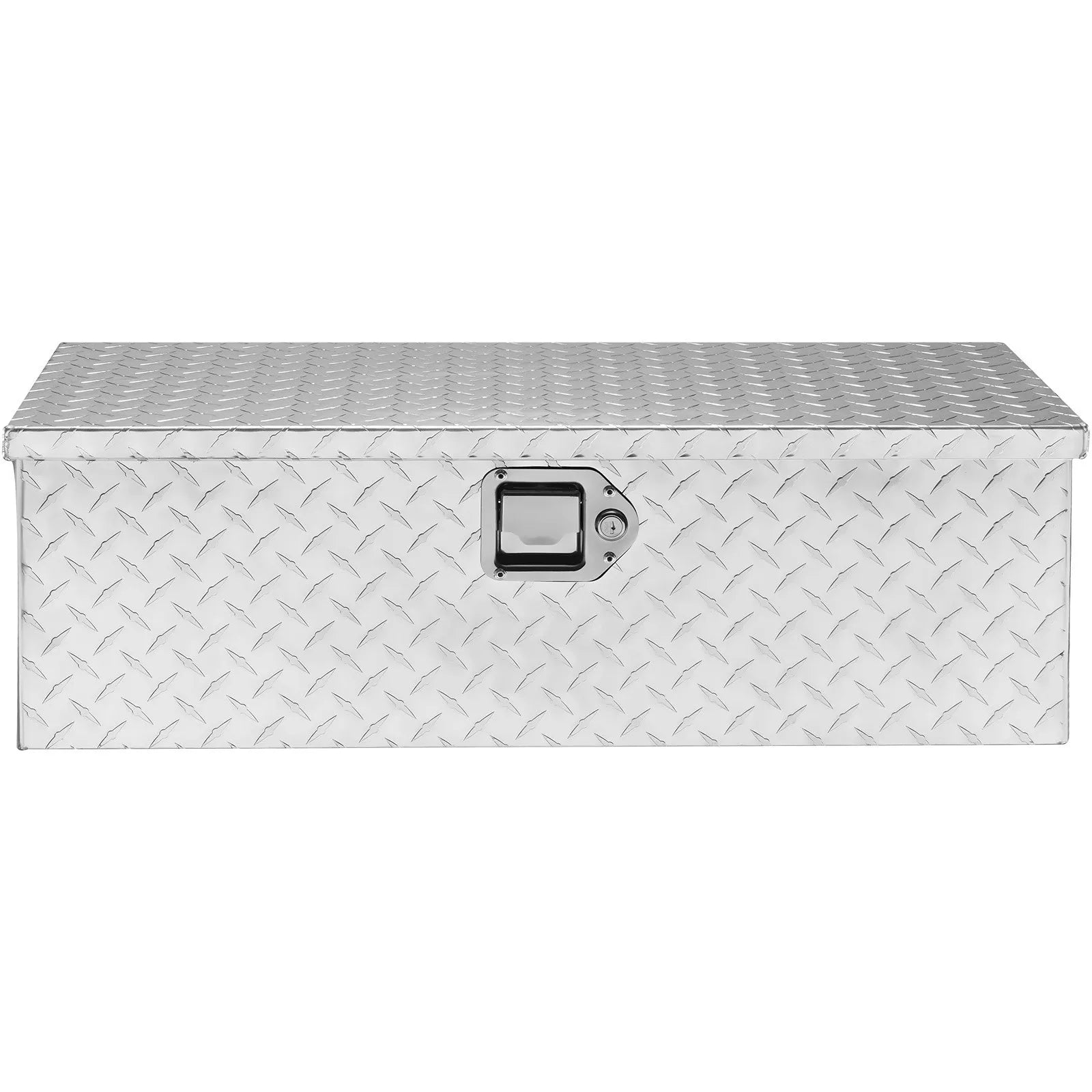 VEVOR Heavy Duty Aluminum Truck Bed Tool Box, Diamond Plate Tool Box with Side Handle and Lock Keys, Storage Tool Box Chest Box Organizer for Pickup, Truck Bed, RV, Trailer, 30"x13"x9.6", Silver