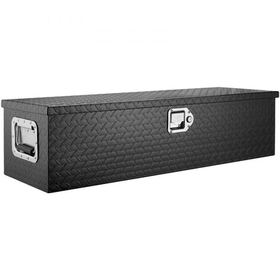 VEVOR Heavy Duty Aluminum Truck Bed Tool Box, Diamond Plate Tool Box with Side Handle and Lock Keys, Storage Tool Box Chest Box Organizer for Pickup, Truck Bed, RV, Trailer, 39"x13"x10", Black 