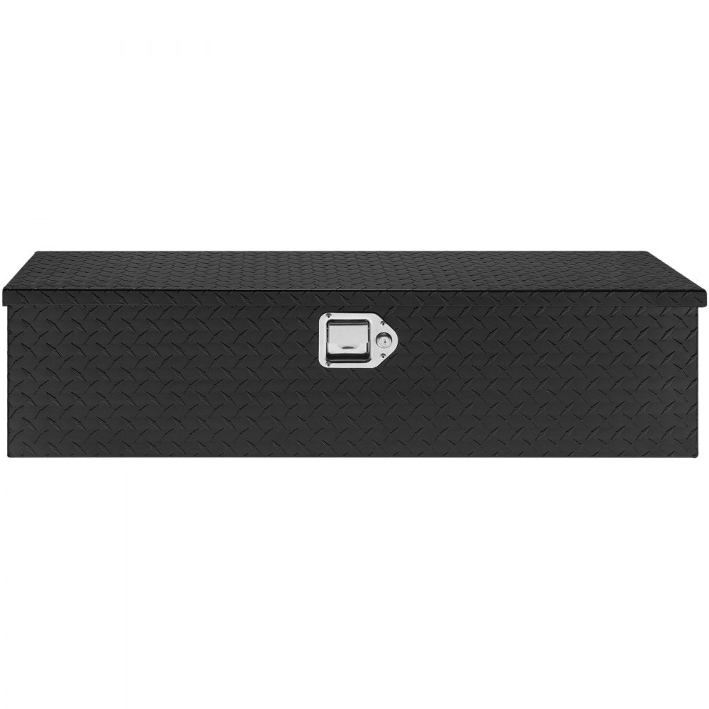 VEVOR Heavy Duty Aluminum Truck Bed Tool Box, Diamond Plate Tool Box with Side Handle and Lock Keys, Storage Tool Box Chest Box Organizer for Pickup, Truck Bed, RV, Trailer, 39"x13"x10", Black 
