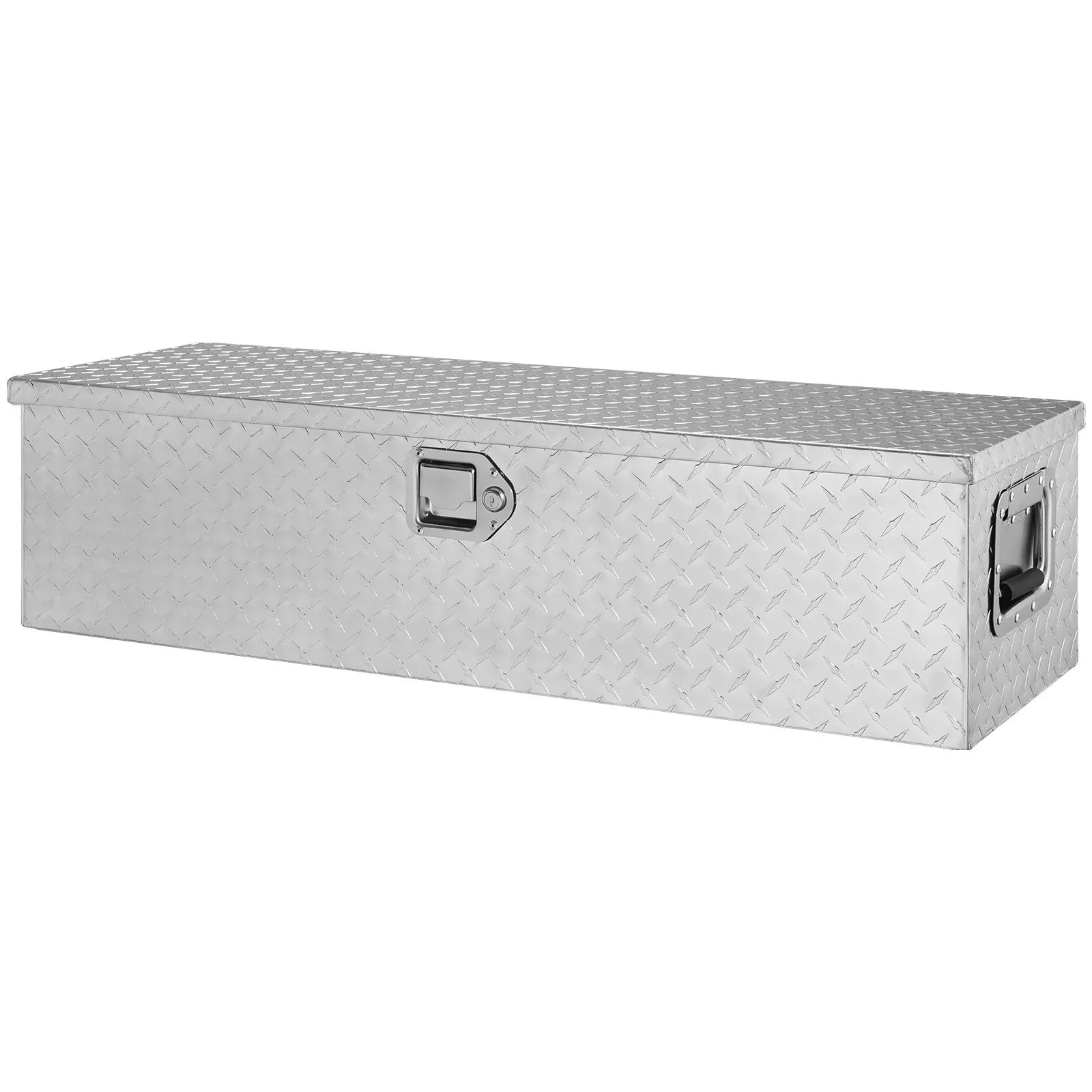 VEVOR Heavy Duty Aluminum Truck Bed Tool Box, Diamond Plate Tool Box with Side Handle and Lock Keys, Storage Tool Box Chest Box Organizer for Pickup, Truck Bed, RV, Trailer, 39"x13"x10", Silver