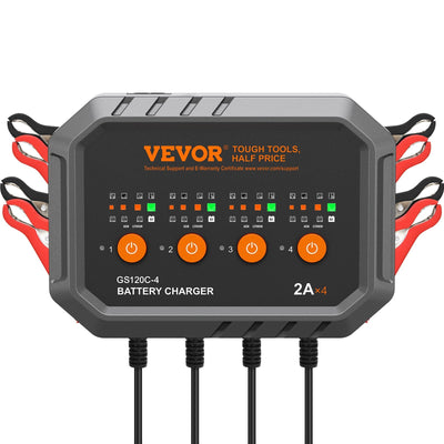 VEVOR Smart Battery Charger, 8-Amp, LiFePO4 Lead-Acid (AGM / Gel / SLA) Car Battery Charger, Fully-Automatic Charger Maintainer Desulfator for Boat Motorcycle Lawn Mower Golf Cart Marine Deep Cycle 