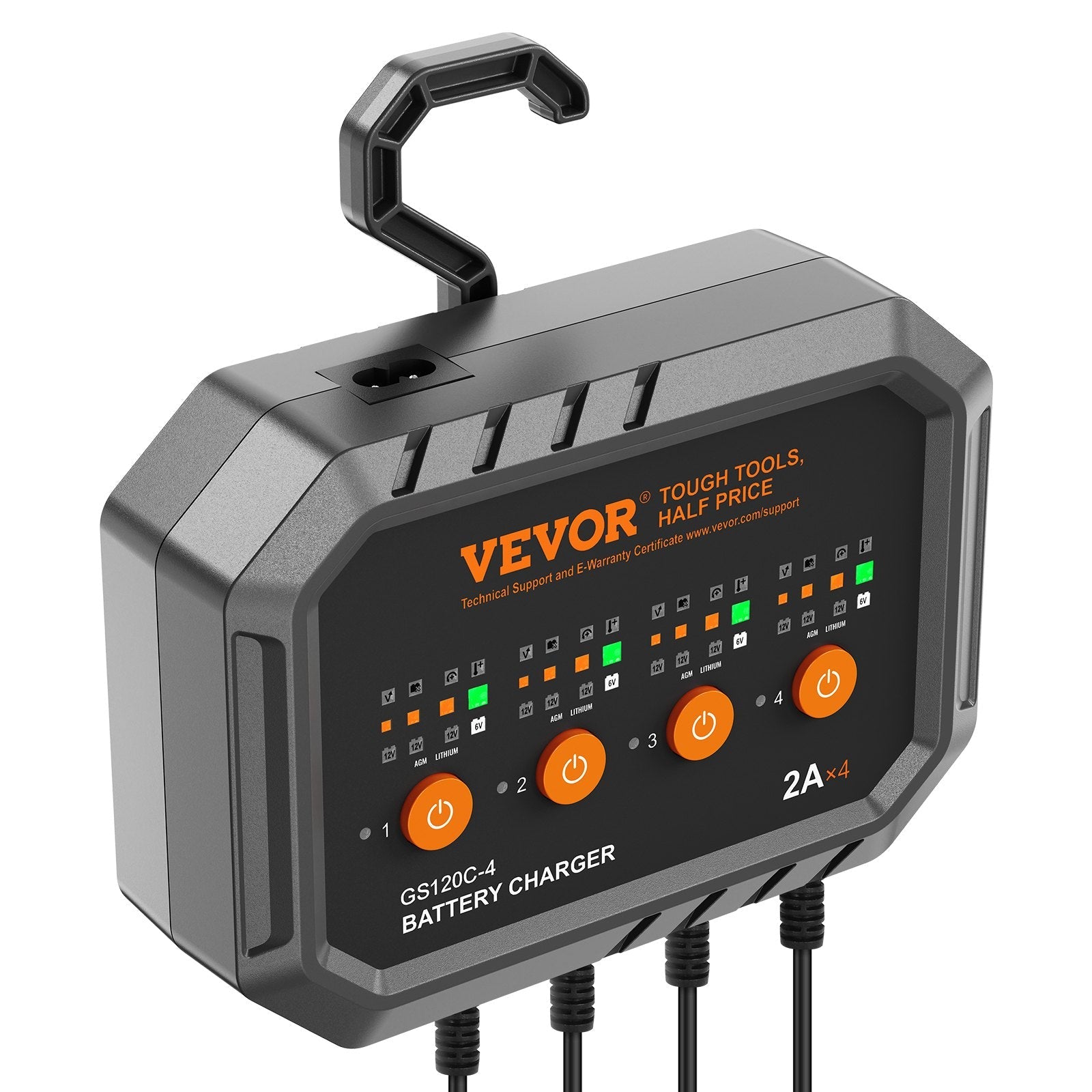 VEVOR Smart Battery Charger, 8-Amp, LiFePO4 Lead-Acid (AGM / Gel / SLA) Car Battery Charger, Fully-Automatic Charger Maintainer Desulfator for Boat Motorcycle Lawn Mower Golf Cart Marine Deep Cycle 
