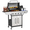 VEVOR 4 Burner Propane Gas Grill with Side Burner – 52,000 BTU Stainless Steel BBQ Grill