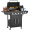VEVOR 4 Burner Propane Gas Grill with Side Burner, 52,000 BTU Outdoor BBQ Grill with 425 Sq. In. Cooking Area, Carbon Steel Patio Garden Barbecue with Side Shelves