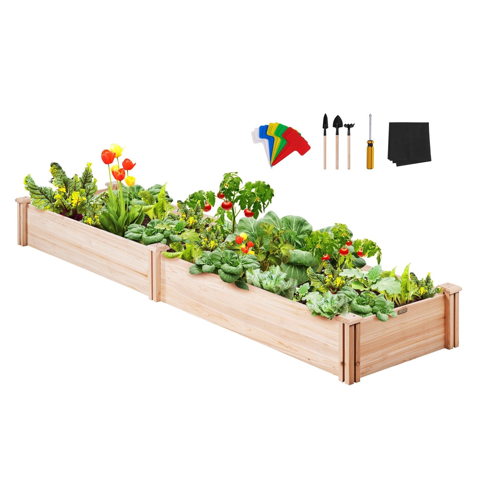 VEVOR Wooden Raised Garden Bed Planter Box 94.5x23.6x9.8" Flower Vegetable Herb 