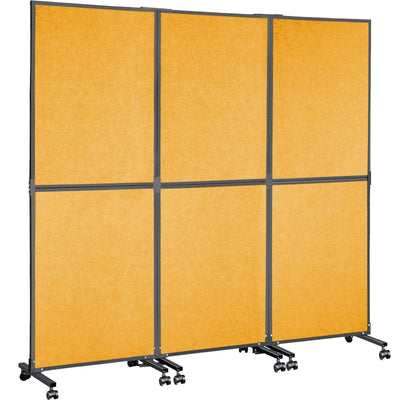 VEVOR Acoustic Room Divider 72"x66" Office Partition Panel 3 Pack Office Divider Wall Orange Color Office Dividers Partition Wall Polyester & 45 Steel Cubicle Wall Reduce Noise and Visual Distractions 