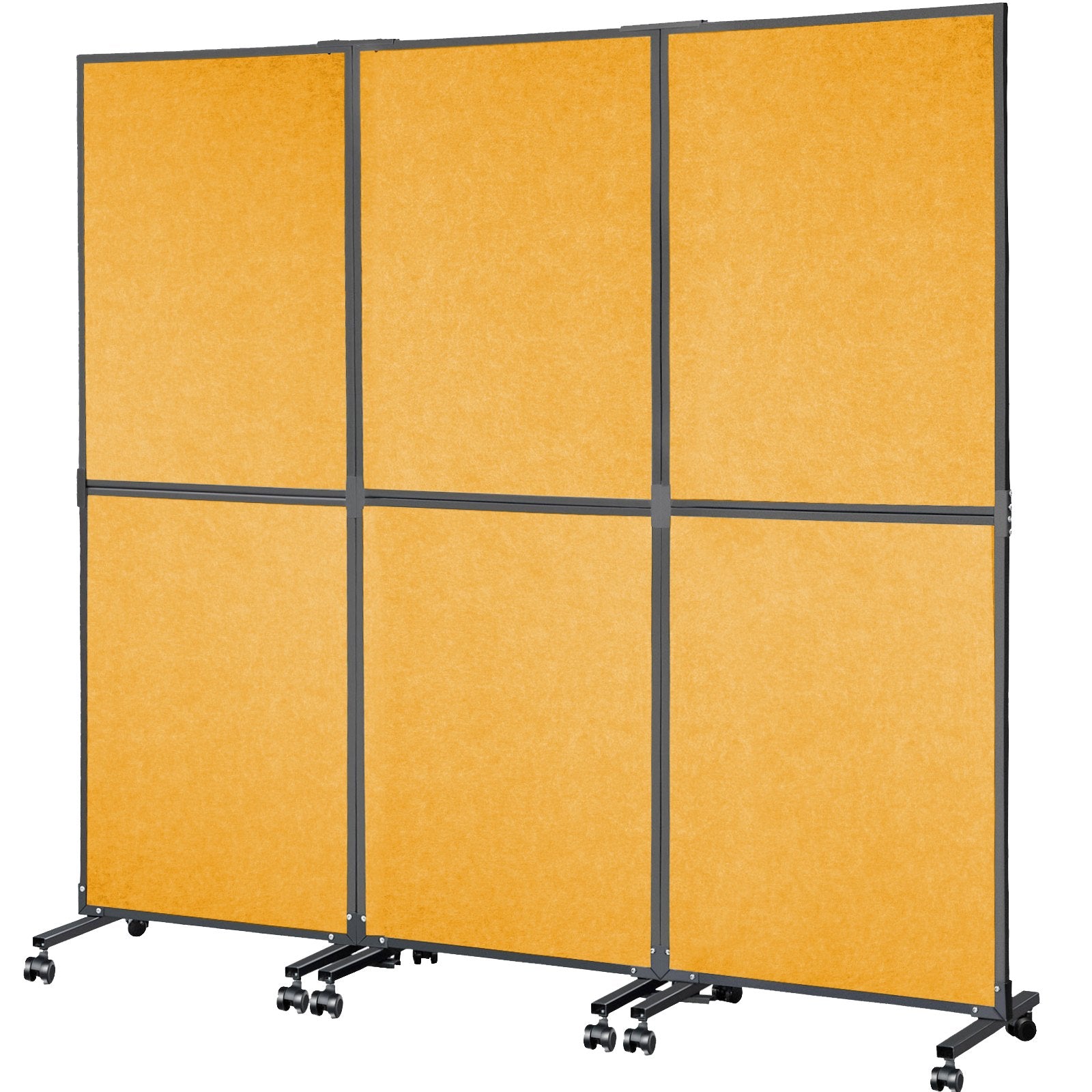 VEVOR Acoustic Room Divider 72"x66" Office Partition Panel 3 Pack Office Divider Wall Orange Color Office Dividers Partition Wall Polyester & 45 Steel Cubicle Wall Reduce Noise and Visual Distractions 