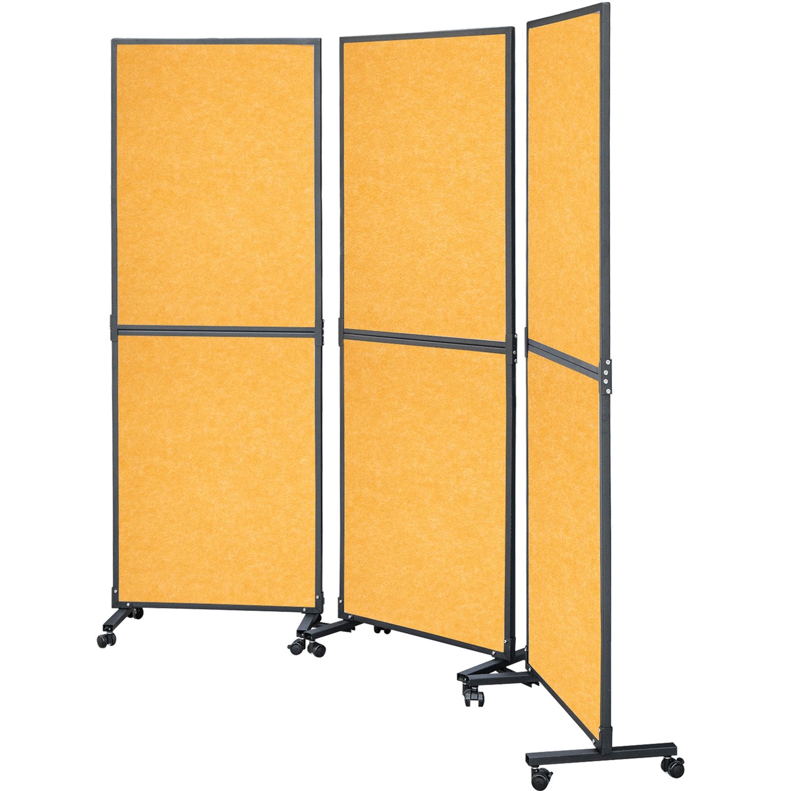 VEVOR Acoustic Room Divider 72"x66" Office Partition Panel 3 Pack Office Divider Wall Orange Color Office Dividers Partition Wall Polyester & 45 Steel Cubicle Wall Reduce Noise and Visual Distractions 