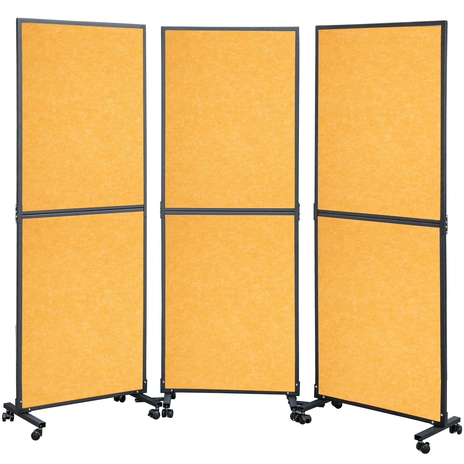 VEVOR Acoustic Room Divider 72"x66" Office Partition Panel 3 Pack Office Divider Wall Orange Color Office Dividers Partition Wall Polyester & 45 Steel Cubicle Wall Reduce Noise and Visual Distractions 