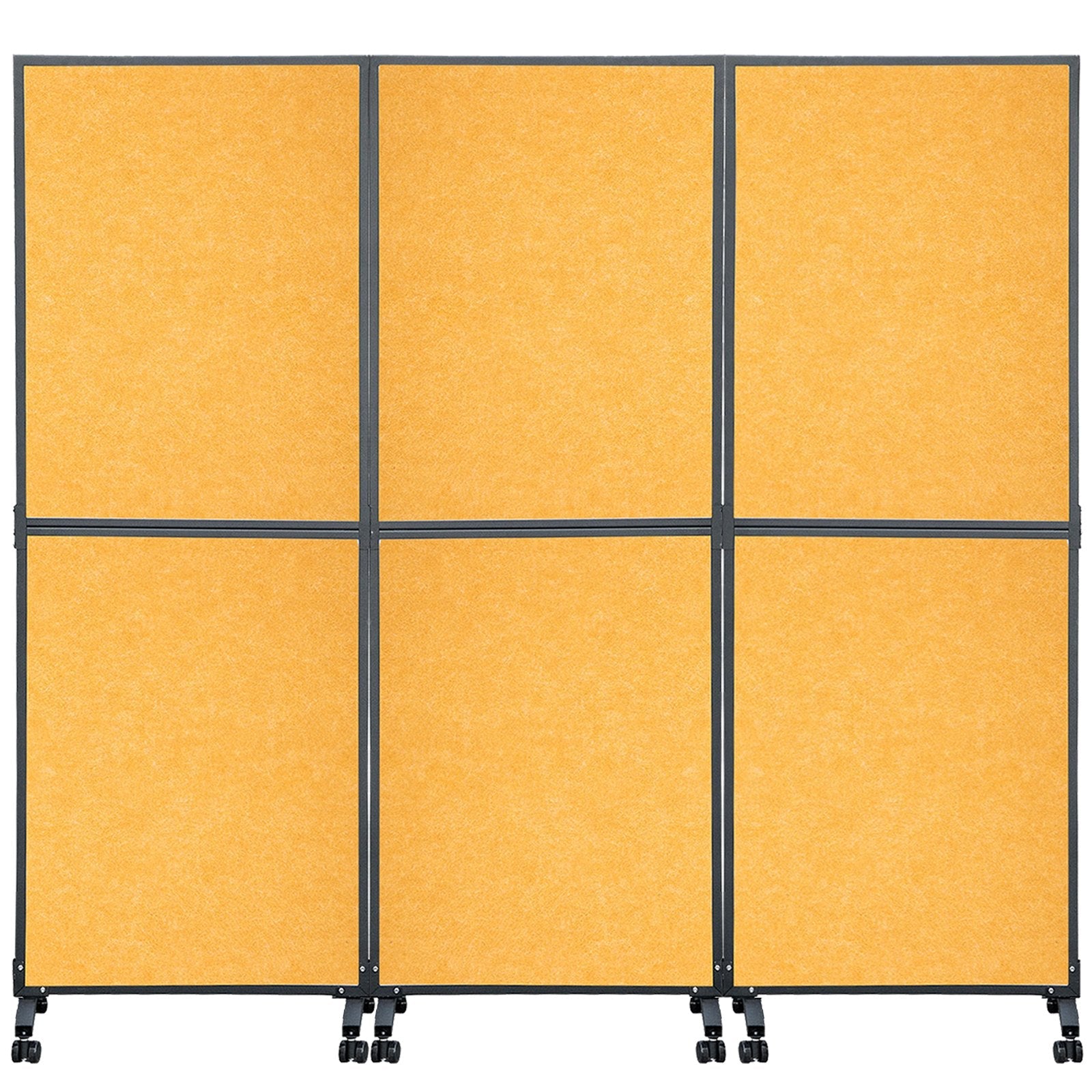 VEVOR Acoustic Room Divider 72"x66" Office Partition Panel 3 Pack Office Divider Wall Orange Color Office Dividers Partition Wall Polyester & 45 Steel Cubicle Wall Reduce Noise and Visual Distractions 