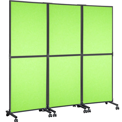 VEVOR Acoustic Room Divider 72\" x 66\" Office Partition Panel 3 Pack Office Divider Wall Tea Green Office Dividers Partition Wall Polyester & 45 Steel Cubicle Wall Reduce Noise and Visual Distractions 
