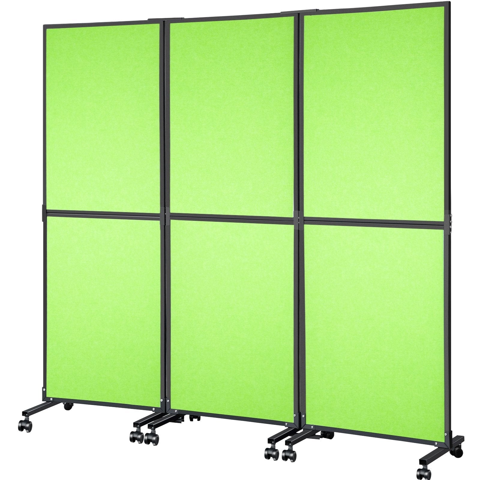 VEVOR Acoustic Room Divider 72\" x 66\" Office Partition Panel 3 Pack Office Divider Wall Tea Green Office Dividers Partition Wall Polyester & 45 Steel Cubicle Wall Reduce Noise and Visual Distractions 