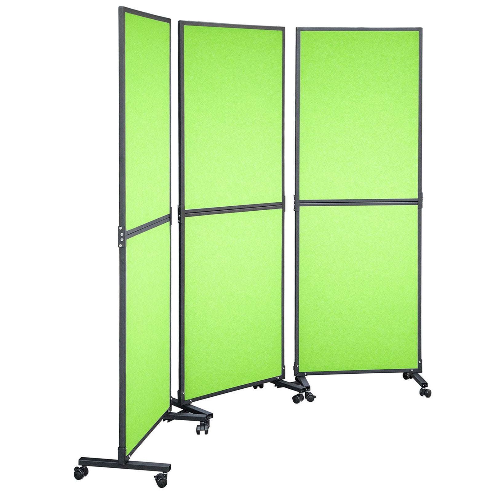 VEVOR Acoustic Room Divider 72\" x 66\" Office Partition Panel 3 Pack Office Divider Wall Tea Green Office Dividers Partition Wall Polyester & 45 Steel Cubicle Wall Reduce Noise and Visual Distractions 