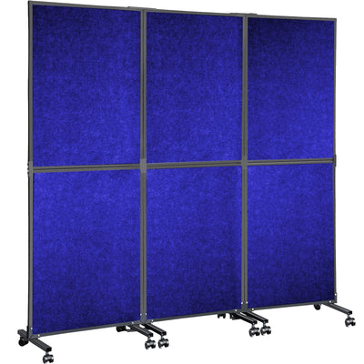 VEVOR Acoustic Room Divider 72" x 66" Office Partition Panel 3 Pack Office Divider Wall Navy Blue Office Dividers Partition Wall Polyester & 45 Steel Cubicle Wall Reduce Noise and Visual Distractions 