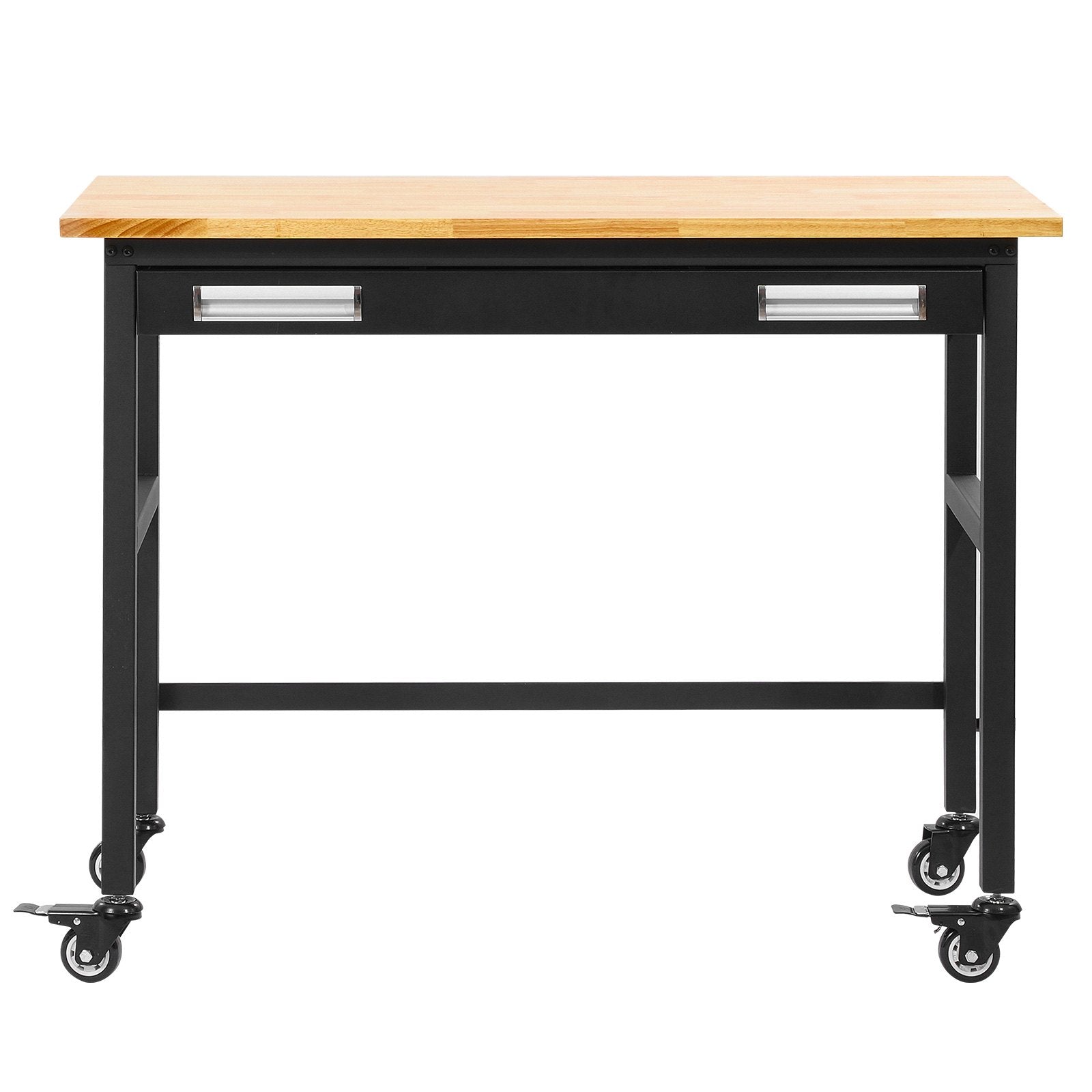 VEVOR 48" Workbench on Wheels Wood Top Work Table with Drawer Organizer 1500 lbs 