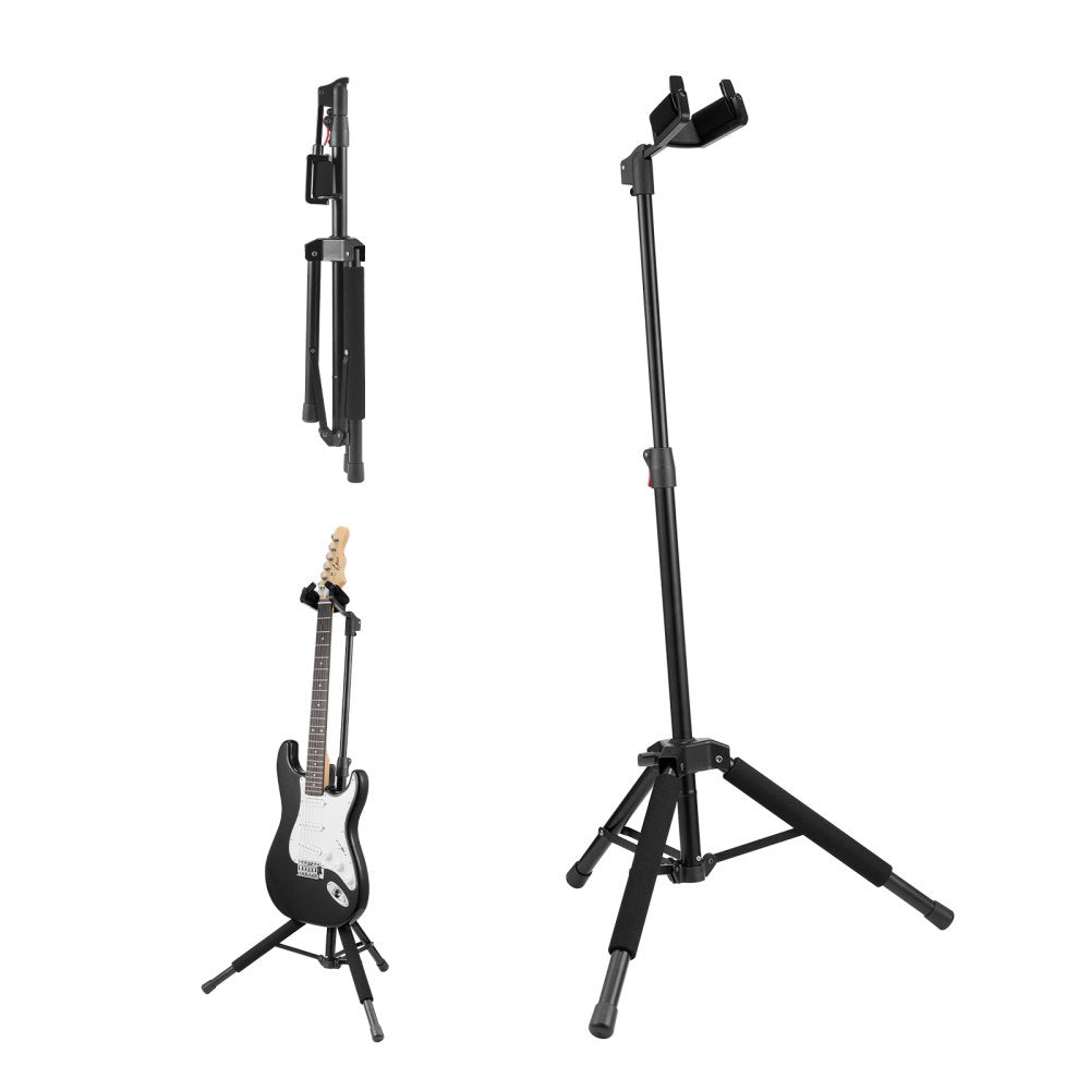 VEVOR Tripod Guitar Stand Floor-Standing Foldable 35.4-47.2 in Adjustable Height 