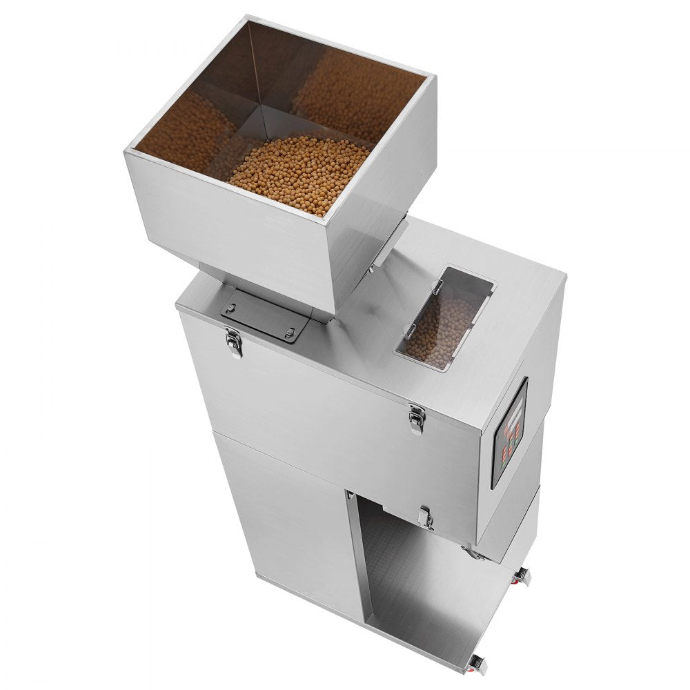 VEVOR Particle Filling Machine, 0.022-2.2 lbs/10-1000g, Automatic Filler Machine with Foot Pedal, Stainless Steel Weighing Filling Machine, Weigh Filler for Beans Seeds Grains Tea Granular Packing 
