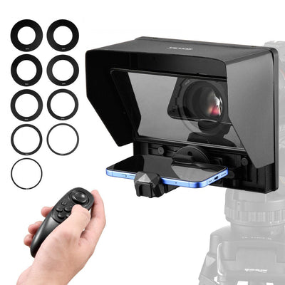 VEVOR 10'' Portable Teleprompter Remote for Webcam Smartphone Live Streaming 