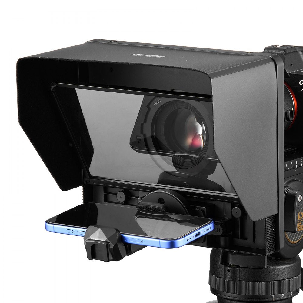 VEVOR 10'' Portable Teleprompter Remote for Webcam Smartphone Live Streaming 