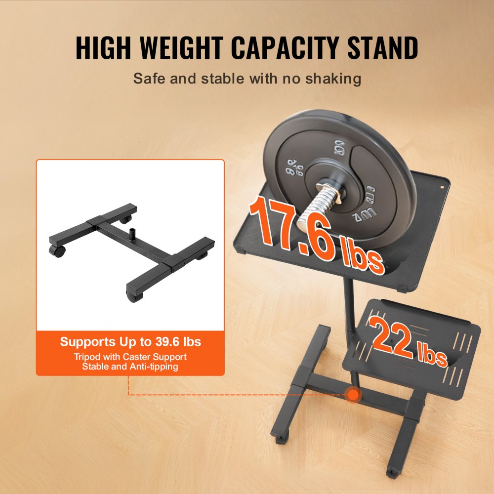 VEVOR Projector Stand with Wheels Projector Floor Stand Height from 22.8-57.3" 