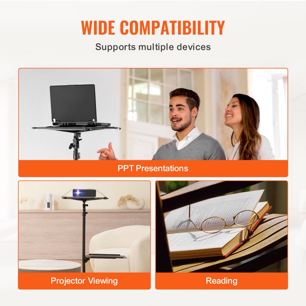 VEVOR Projector Stand with Wheels Projector Floor Stand Height from 22.8-57.3" 