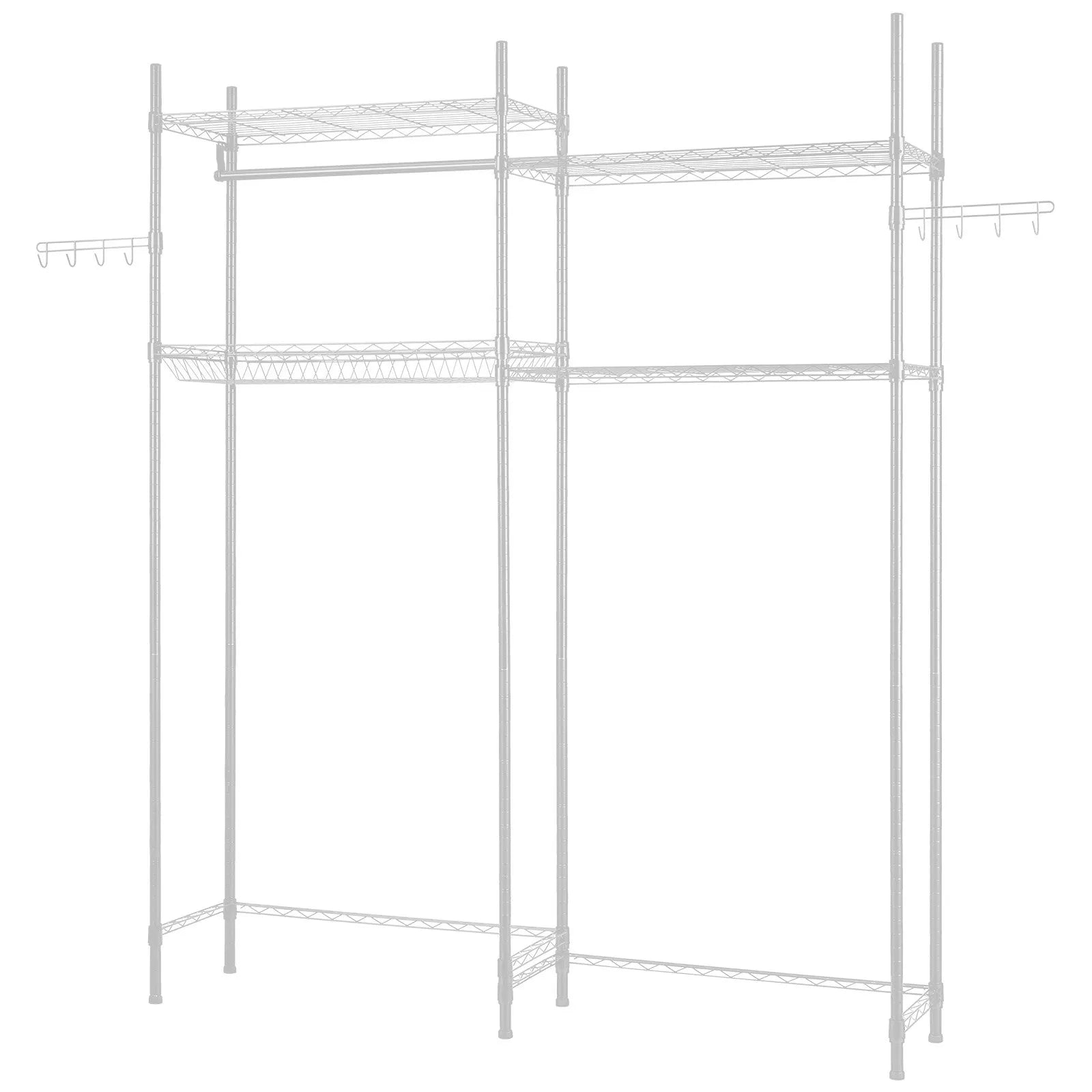 VEVOR Over Washer and Dryer Storage Shelf Two Row 4 Tiers Washer Rack White