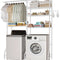 VEVOR Over Washer and Dryer Storage Shelf Two Row 6 Tiers Washer Rack White