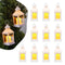 12-Piece Decorative LED Candle Lantern Set – White Flameless Hanging Lanterns with Flickering Warm Light