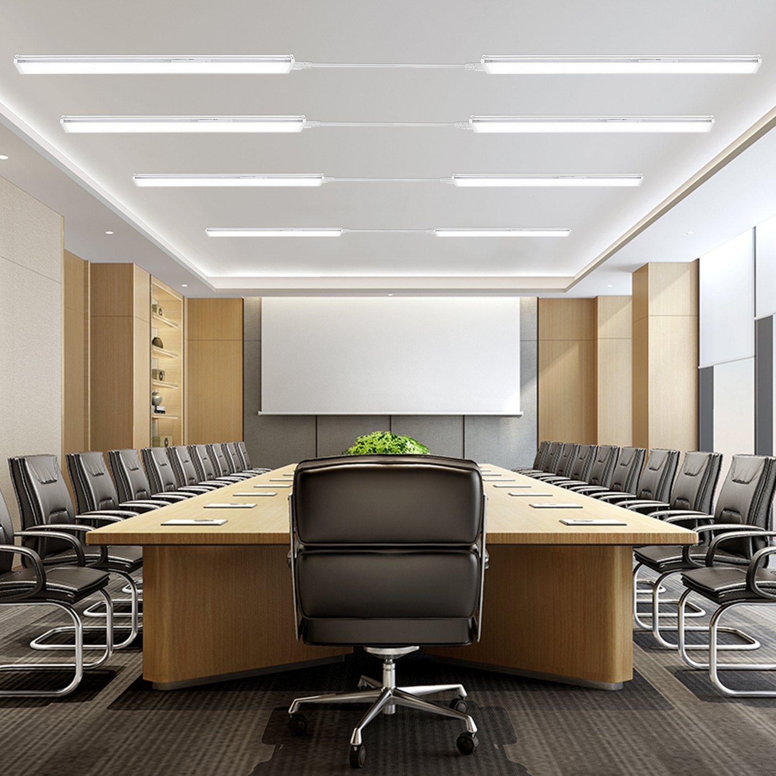 VEVOR 4FT LED Wraparound Light, 50W, 5500LM Flush Mount LED Shop Light, 3000K/4000K/5000K Adjustable LED Kitchen Ceiling Lighting Fixtures for Garage Office Laundry Fluorescent Tube Replacement, FCC 