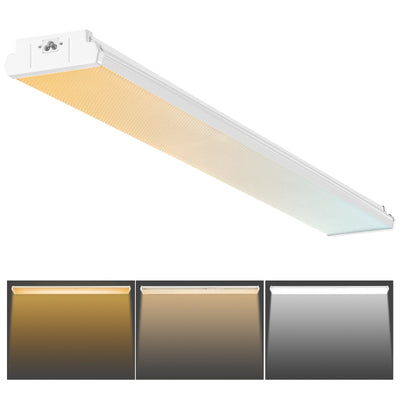 VEVOR 4FT LED Wraparound Light, 50W, 5500LM Flush Mount LED Shop Light, 3000K/4000K/5000K Adjustable LED Kitchen Ceiling Lighting Fixtures for Garage Office Laundry Fluorescent Tube Replacement, FCC 